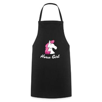 Reiten Girl Frauen weibliches Pferd Mädchen - Kochschürze - Schwarz - Vorne - AI Model Male 185 dark (185cm)