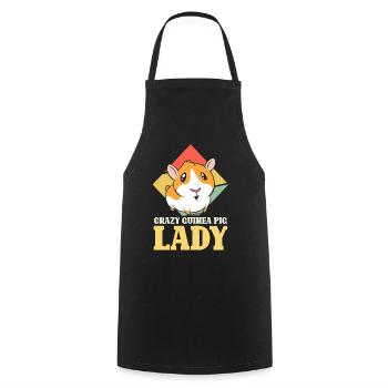 Crazy guinea pig lady - rodent rodent - Cooking Apron - black - Front - AI Model Male 185 dark (185cm)
