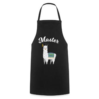 Master's degree graduation Llama Alpaca gift - Cooking Apron - black - Front - AI Model Male 185 dark (185cm)