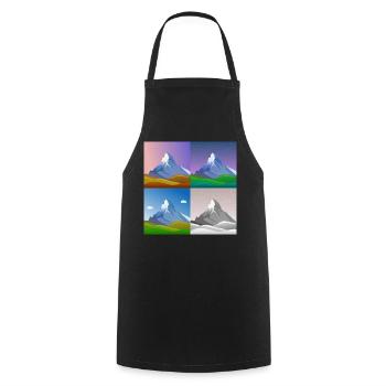 colorful mountains, Matterhorn, Switzerland, Alps, alps - Cooking Apron - black - Front - AI Model Male 185 dark (185cm)