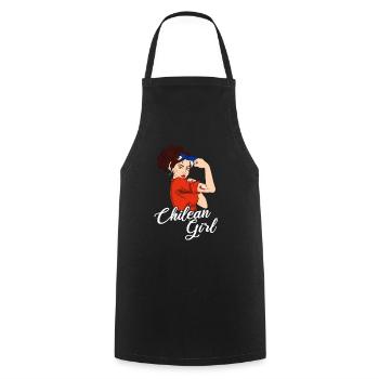 Chilean Girl funny Chilean chile - Cooking Apron - black - Front - AI Model Male 185 dark (185cm)