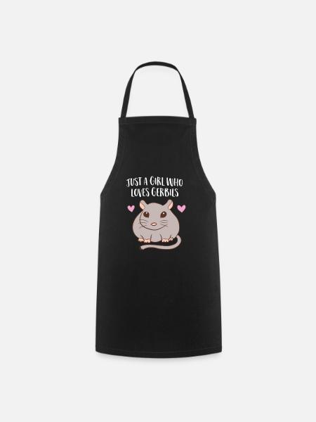 Gerbil Girl Pet Owner Gift Just a Girl Who Loves - Cooking Apron - black