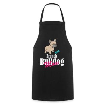 French Bulldog Mom - Frenchie Welpe mit Knochen - Kochschürze - Schwarz - Vorne - AI Model Male 185 dark (185cm)