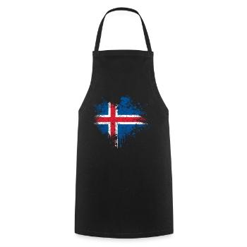 Drapeau de l’Islande - Tablier de cuisine - noir - Devant - AI Model Male 185 dark (185cm)