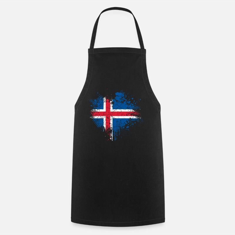 Iceland flag - Cooking Apron - black