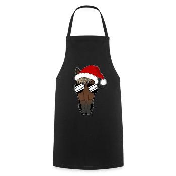 Lustiges Pferd Weihnachten Geschenk Geschenkidee - Kochschürze - Schwarz - Vorne - AI Model Male 185 dark (185cm)