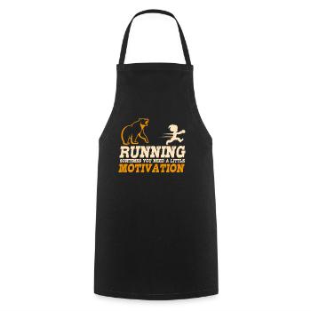 T-shirt de jogging en cours d'exécution cadeau enfants - Tablier de cuisine - noir - Devant - AI Model Male 185 dark (185cm)