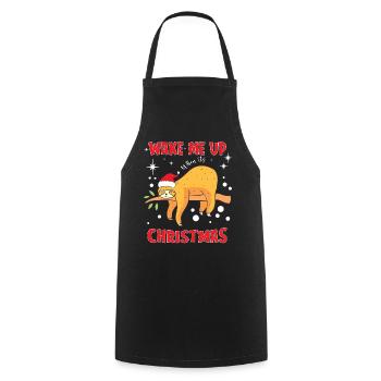 Faultier Weihnachtsmann - Kochschürze - Schwarz - Vorne - AI Model Male 185 dark (185cm)