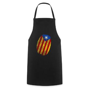 Drapeau de la Catalogne Empreinte digitale - Tablier de cuisine - noir - Devant - AI Model Male 185 dark (185cm)