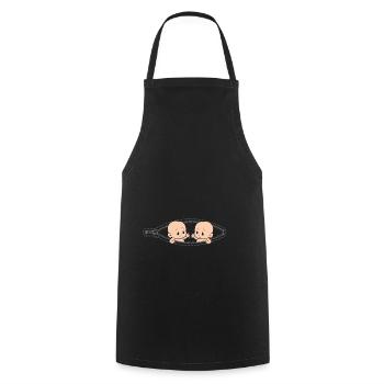 Grossesse Jumeaux maman avec des jumeaux - Tablier de cuisine - noir - Devant - AI Model Male 185 dark (185cm)
