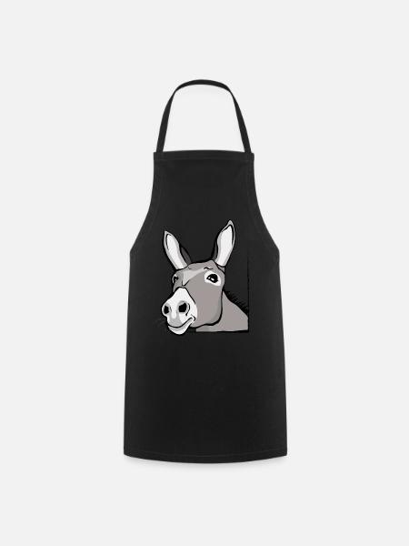 Funny donkey house donkey farm animal gift - Cooking Apron - black