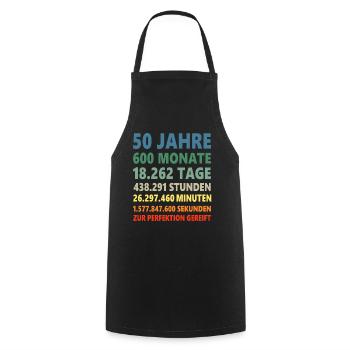 50. Geburtstag 50 Jahre 50ter Geburtstagsgeschenk - Kochschürze - Schwarz - Vorne - AI Model Male 185 dark (185cm)