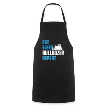 Eat. Sleep. Bulldozer. Repeat. - Kochschürze - Schwarz - Vorne - AI Model Male 185 dark (185cm)