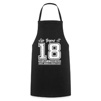 18th birthday gifts - Cooking Apron - black - Front - AI Model Male 185 dark (185cm)