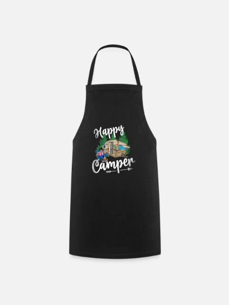 Happy Camper - Kochschürze - Schwarz