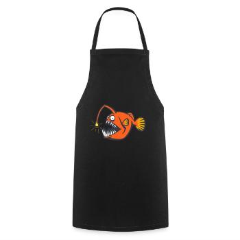 Tiefsee Anglerfisch Gruseliger Fisch - Kochschürze - Schwarz - Vorne - AI Model Male 185 dark (185cm)