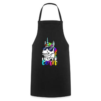 T-shirt drôle Unclecorn Uncle Uncle pour homme - Tablier de cuisine - noir - Devant - AI Model Male 185 dark (185cm)