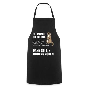 Lustiges Erdmännchen Geschenk Witziger Spruch - Kochschürze - Schwarz - Vorne - AI Model Male 185 dark (185cm)