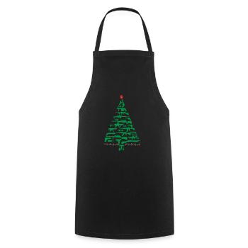 Gun Rifle Christmas Tree for Weapon Fools - Cooking Apron - black - Front - AI Model Male 185 dark (185cm)