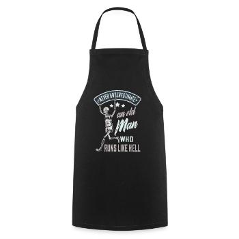 En cours d'exécution sport en cours d'exécution drôle disant coureur vieil homme - Tablier de cuisine - noir - Devant - AI Model Male 185 dark (185cm)