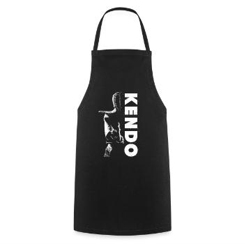 Kendo Boys - Cooking Apron - black - Front - AI Model Male 185 dark (185cm)