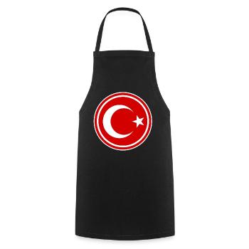 Türkei Flagge rund - Kochschürze - Schwarz - Vorne - AI Model Male 185 dark (185cm)