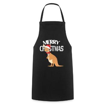 Australische Weihnachten Känguru - Kochschürze - Schwarz - Vorne - AI Model Male 185 dark (185cm)