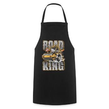 Construction worker road construction construction roller gift - Cooking Apron - black - Front - AI Model Male 185 dark (185cm)
