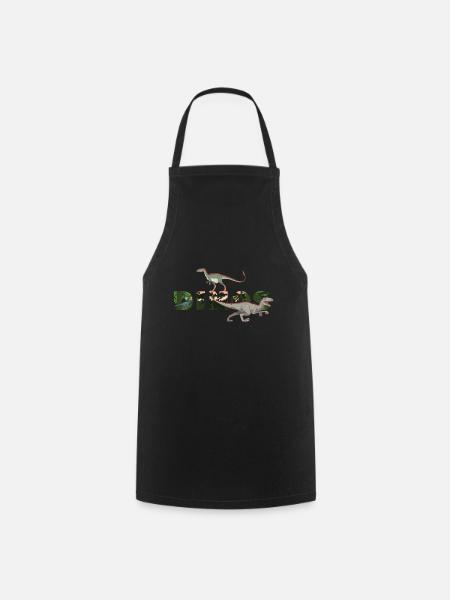 Dinosaur Dinos Tyrannosaurus Allosaurus - Cooking Apron - black