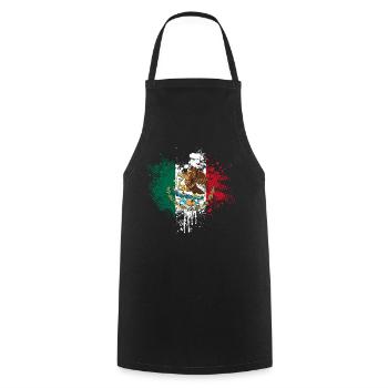 Mexique Drapeau Aigle Armoiries - Tablier de cuisine - noir - Devant - AI Model Male 185 dark (185cm)