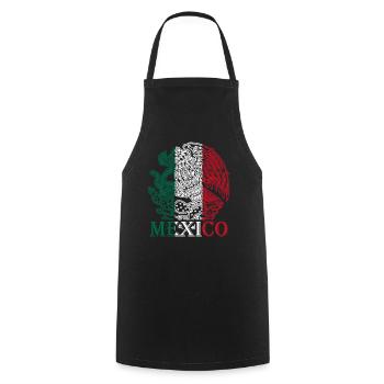 Mexico Eagle Coat of Arms - Cooking Apron - black - Front - AI Model Male 185 dark (185cm)