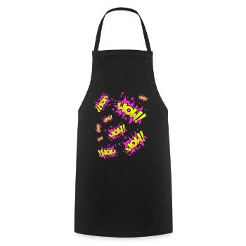 Le jaune fluo Pink WOW ! - Tablier de cuisine - noir - Devant - AI Model Male 185 dark (185cm)
