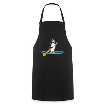 SUP pingouin animaux nature hiver sports nautiques - Tablier de cuisine - noir - Devant - AI Model Male 185 dark (185cm)