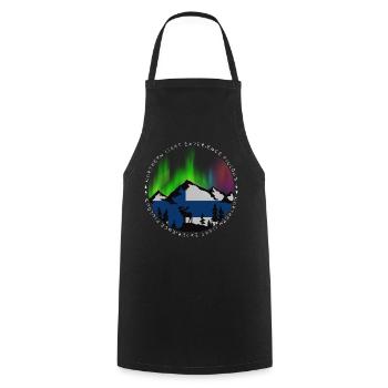 Northern Lights Experience Design - Cooking Apron - black - Front - AI Model Male 185 dark (185cm)