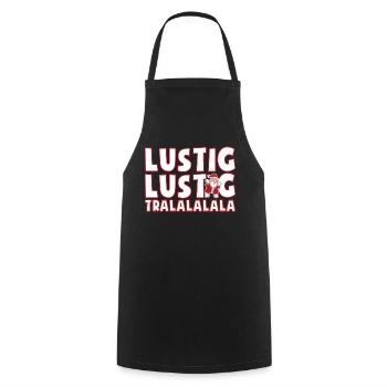 lustig lustig tralalalala Weihnachten Geschenkidee - Kochschürze - Schwarz - Vorne - AI Model Male 185 dark (185cm)
