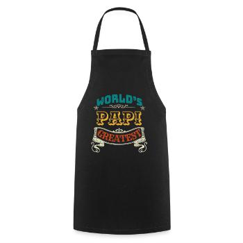 WORLDS GREATEST PAPI - Cooking Apron - black - Front - AI Model Male 185 dark (185cm)