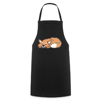 Niedlicher Schlafender Fuchs Schlaf Geschenk - Kochschürze - Schwarz - Vorne - AI Model Male 185 dark (185cm)