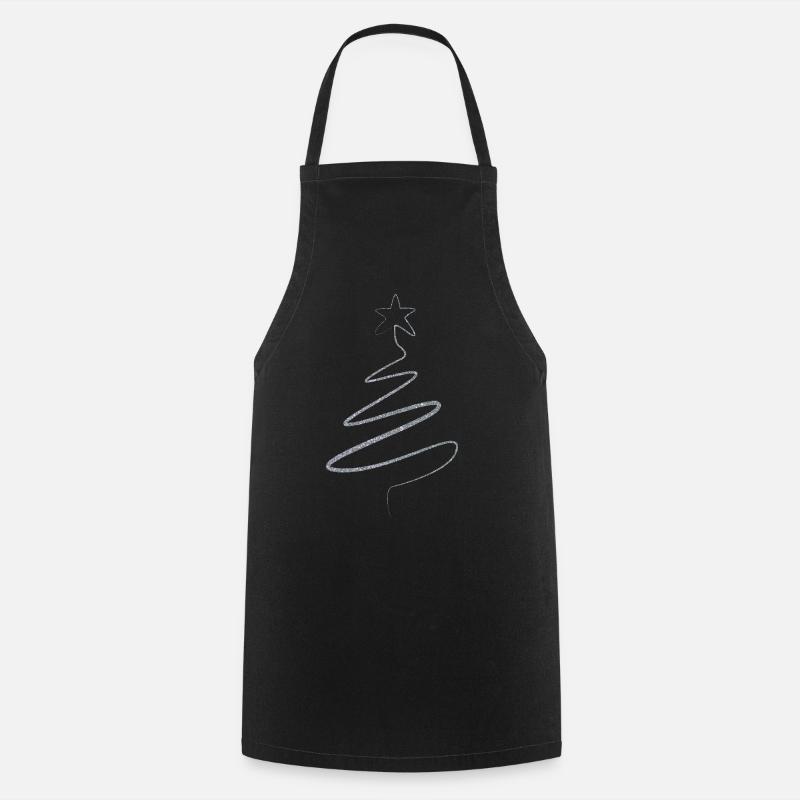 Christmas Tree Christmas Tree Star Abstract Gift - Cooking Apron - black
