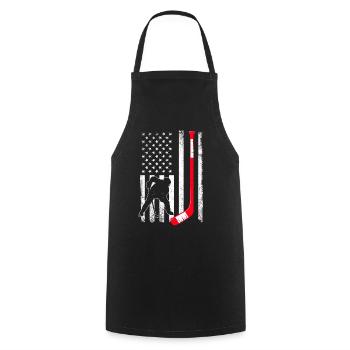 Ice Hockey USA T-Shirt Gift Men - Cooking Apron - black - Front - AI Model Male 185 dark (185cm)