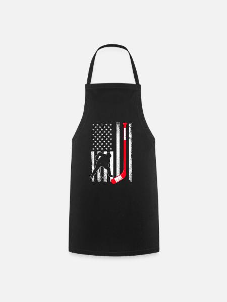 Hockey sur glace USA T-Shirt cadeau hommes - Tablier de cuisine - noir