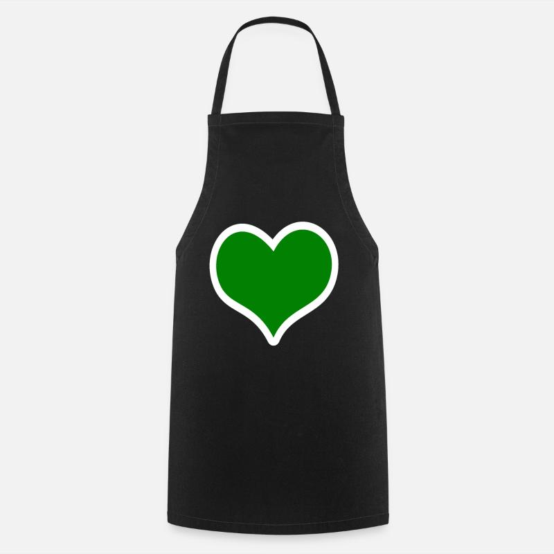 Coeur vert - Tablier de cuisine - noir