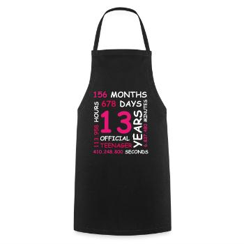 13th birthday 13 years teenager gift girl - Cooking Apron - black - Front - AI Model Male 185 dark (185cm)