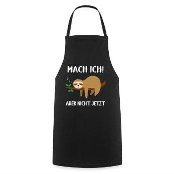 Faultier Mach Ich Aber Nicht Jetzt Lustiger Spruch - Kochschürze - Schwarz - Vorne - AI Model Male 185 dark (185cm)