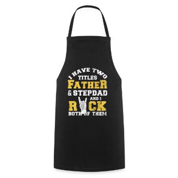 Stiefvater Papa Vater Stiefpapa Geschenk Stiefsohn - Kochschürze - Schwarz - Vorne - AI Model Male 185 dark (185cm)