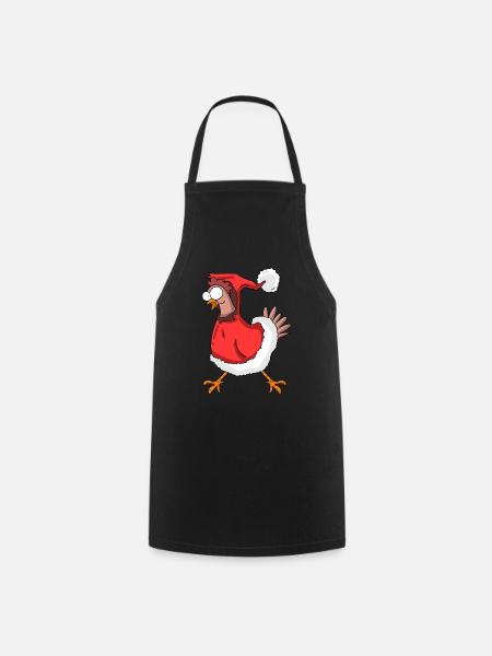 Christmas chicken - Cooking Apron - black