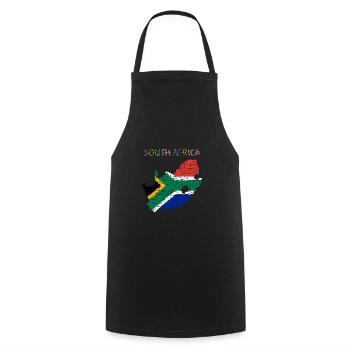 South Africa - Art Design - Cooking Apron - black - Front - AI Model Male 185 dark (185cm)
