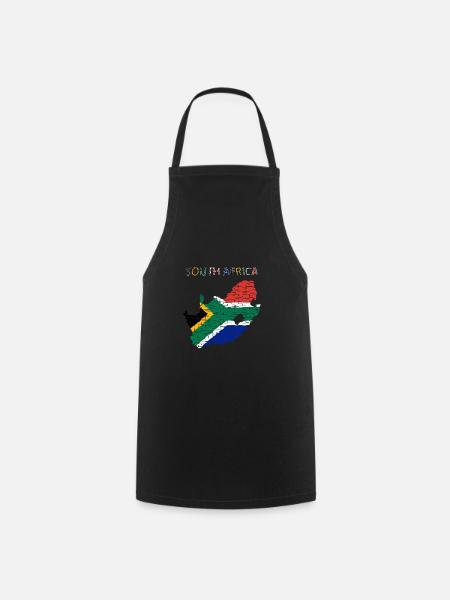 Afrique du Sud - Design d’art - Tablier de cuisine - noir