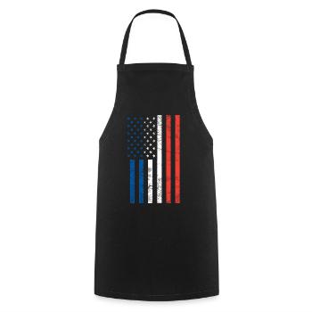 American French flag - Cooking Apron - black - Front - AI Model Male 185 dark (185cm)