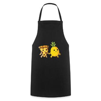 Pizza Hawaï Pizza Ananas Manger Pizza & Ananas - Tablier de cuisine - noir - Devant - AI Model Male 185 dark (185cm)
