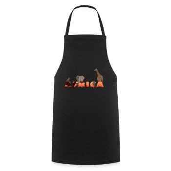 Afrikanische Tiere Afrika Giraffe Elefant Affen - Kochschürze - Schwarz - Vorne - AI Model Male 185 dark (185cm)